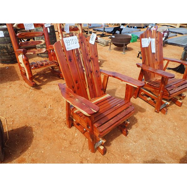 Red cedar glider chair