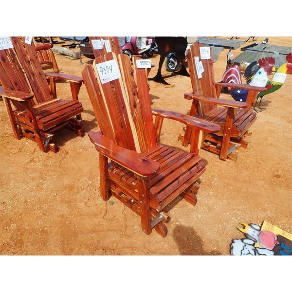 Red cedar glider chair