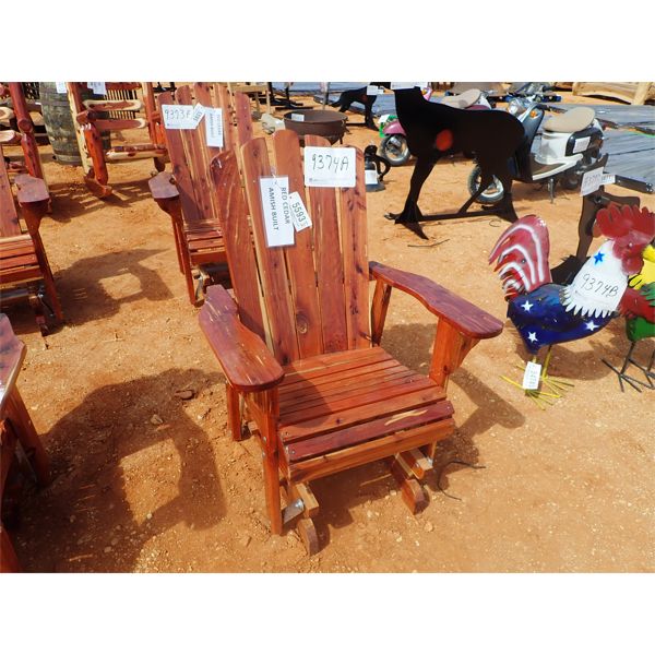 Red cedar glider chair 