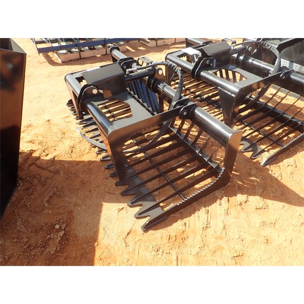 75" Rock grapple bucket, fits skid steer loader