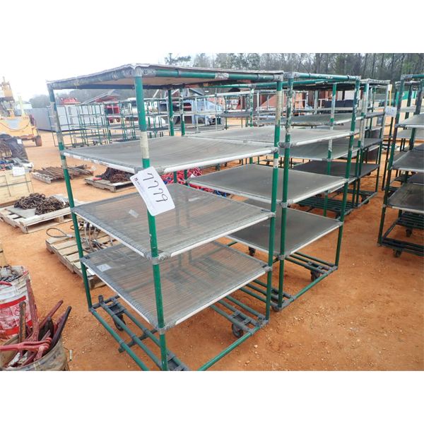 (2) 5 shelf cart on wheels 