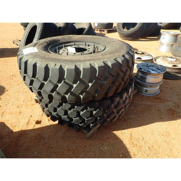(2) military type 14.00R20 tires & rims
