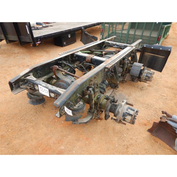partial truck frame with dual axles