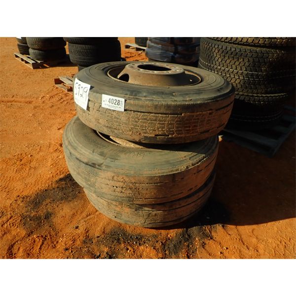 GOODYEAR 295/75R22.5  (3) w/rims