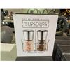 Image 2 : 6 YUMDUM STAINLESS STEEL / GLASS SALT & PEPPER MILL SETS