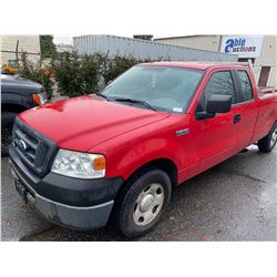 2006 FORD F150, 2 DOOR EXT CAB PICKUP. RED, VIN#1FTVX125X6NB32498