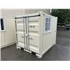 Image 2 : BRAND NEW 8' SHIPPING STORAGE CONTAINER, PORTABLE OFFICE, WITH DOOR, WINDOW AND REAR SWING DOOR