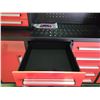 Image 2 : STEELMAN 7'3" 18 DRAWER, 4 DOOR RED METAL INDUSTRIAL WORK BENCH WITH DRAWER LOCKS, ANTI-SLIP
