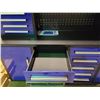 Image 2 : STEELMAN 7'3" 18 DRAWER, 4 DOOR BLUE METAL INDUSTRIAL WORK BENCH WITH DRAWER LOCKS, ANTI-SLIP