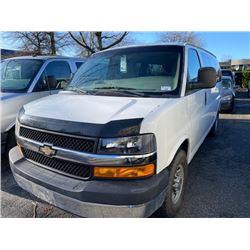 2010 CHEVROLET EXPRESS VAN, 11 PASS VAN, WHITE, VIN # 1GA2GYDG6A1121890