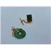 Image 1 : 14K PENDANT WITH JADEITE AND 10K TIE TACK