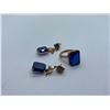 Image 1 : 14K LADIES RING WITH BLUE STONE, 14K EARRINGS WITH BLUE STONES