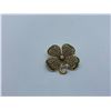 Image 1 : 14K FOUR LEAF CLOVER BROOCH WITH PEARLS AND GREEN STONES
