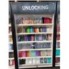 Image 2 : 4 - W37" X H61" X D9" SIX SHELF DISPLAY CASES WITH SLIDING GLASS DOOR AND ASSORTED PHONE CASES (1