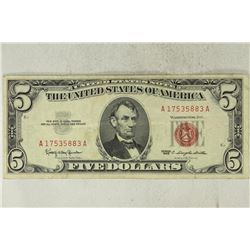 1963 $5 US RED SEAL NOTE