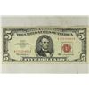 Image 1 : 1963 $5 US RED SEAL NOTE