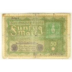 1919 GERMAN 50 MARK BILL