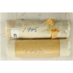2-SOLID DATE ROLLS OF GREAT BRITAIN FARTHINGS