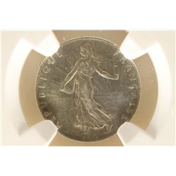 1904 FRANCE SILVER 50 CENTIMES NGC MS63