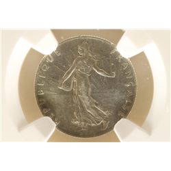 1904 FRANCE SILVER 50 CENTIMES NGC MS63