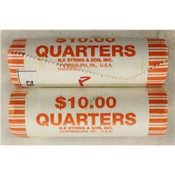 2-$10 ROLLS OF 2010-P & D HOT SPRINGS QUARTERS BU