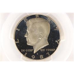 1987-S KENNEDY HALF DOLLAR PCGS PR70 DCAM