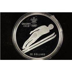 1987 CANADA $20 SILVER PROOF CALGARY 1988