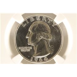 1964 WASHINGTON SILVER QUARTER NGC PF68