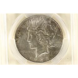 1923 PEACE SILVER DOLLAR PCGS AU58