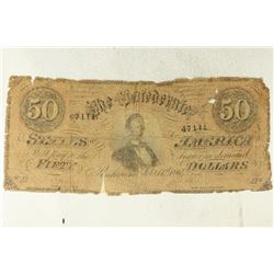 1864 CONFEDERATE STATES OF AMERICA $50