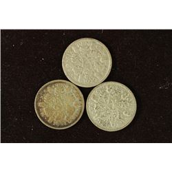 1929, 1931 & 1936 GREAT BRITAIN SILVER 6 PENCE