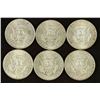 Image 2 : 6 ASSORTED 40% SILVER JOHN F. KENNEDY HALVES