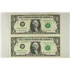 Image 1 : 2-2003-A $1 FRN'S LOW CONSECUTIVE SERIAL 'S UNC