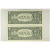 Image 2 : 2-2003-A $1 FRN'S LOW CONSECUTIVE SERIAL 'S UNC