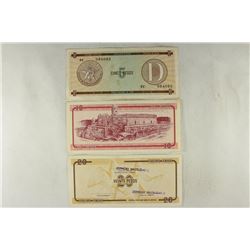 CUBA 5,10 & 20 PESOS FOREIGN EXCHANGE CERTIFICATES