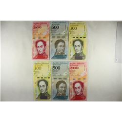 6 PIECES 2017 CRISP UNC VENEZUELA CURRENCY