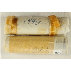 2 SOLID DATE ROLLS OF GREAT BRITAIN FARTHINGS 1941