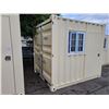 Image 2 : BRAND NEW 9' SHIPPING STORAGE CONTAINER, PORTABLE OFFICE, WITH DOOR, WINDOW AND REAR DOOR