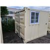 Image 2 : BRAND NEW 8' SHIPPING STORAGE CONTAINER, PORTABLE OFFICE, WITH DOOR, WINDOW AND REAR DOOR