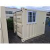 Image 2 : BRAND NEW 8' SHIPPING STORAGE CONTAINER, PORTABLE OFFICE, WITH DOOR, WINDOW AND REAR DOOR