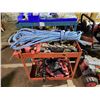 Image 2 : RED METAL 2 TIER MOBILE CART WITH ROPE & SAFETY HARNESSES