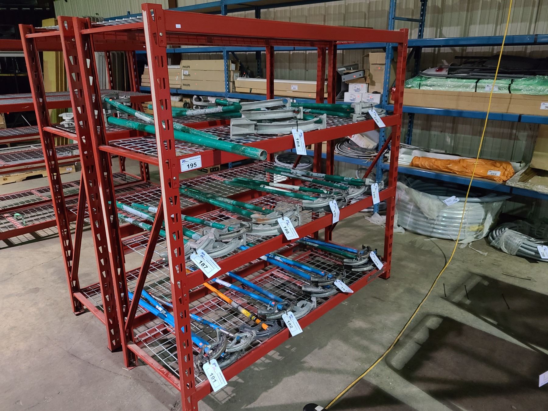 SNAP-ON RED METAL 4 TIER ADJUSTABLE STORAGE RACKING SECTION 72