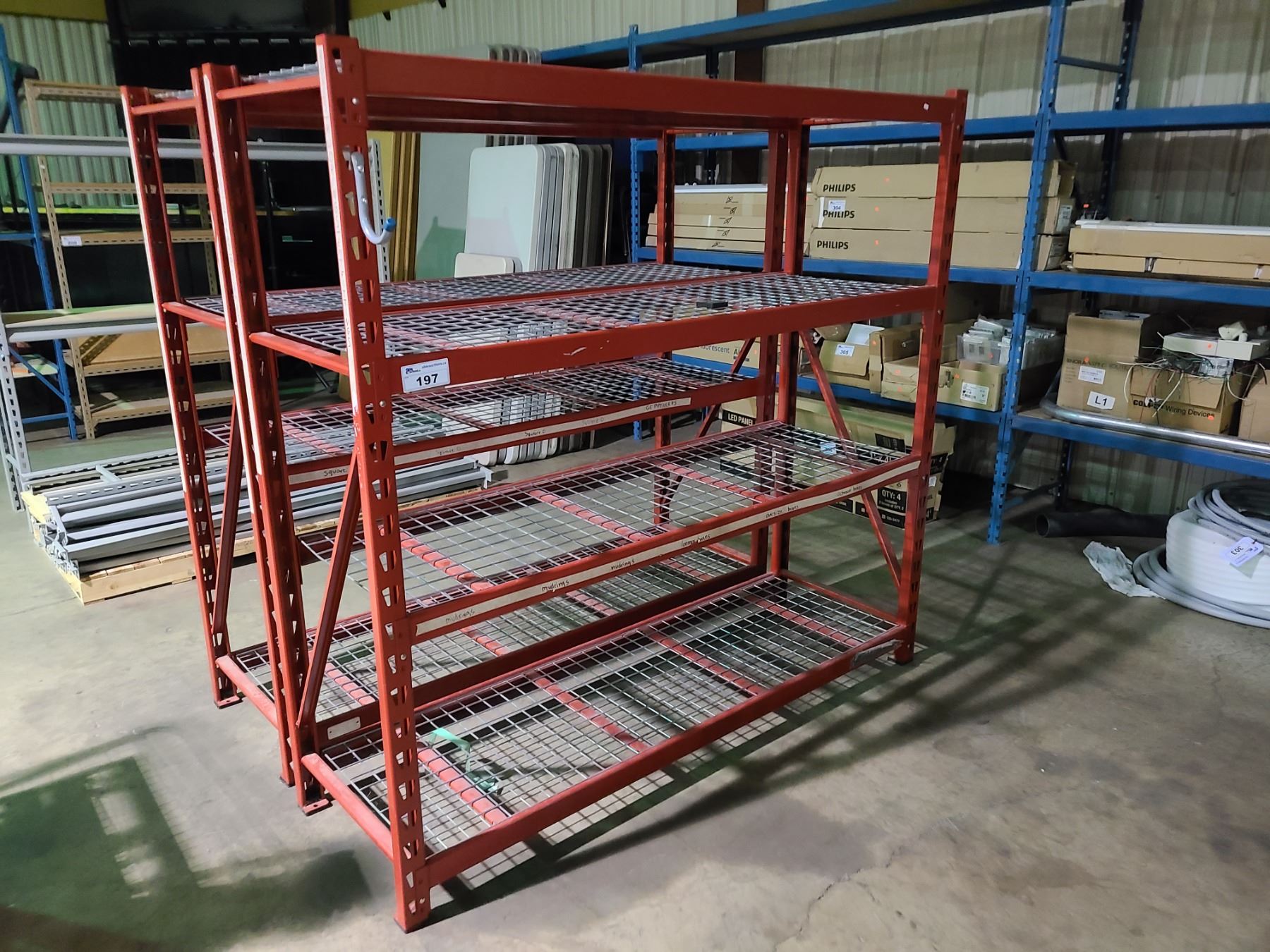 SNAP-ON RED METAL 4 TIER ADJUSTABLE STORAGE RACKING SECTION 72
