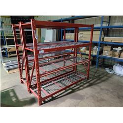 SNAP-ON RED METAL 4 TIER ADJUSTABLE STORAGE RACKING SECTION 72