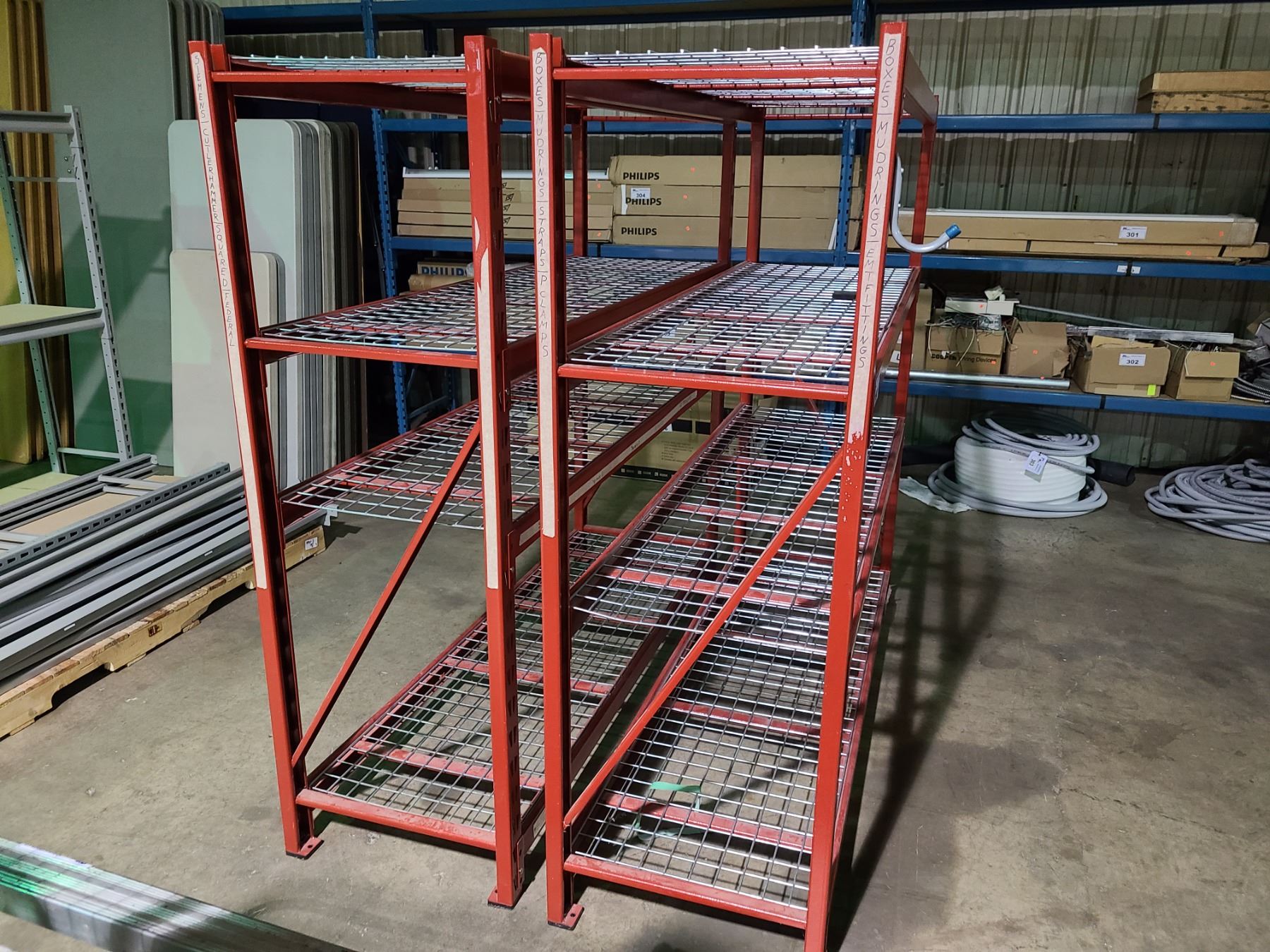 SNAP-ON RED METAL 4 TIER ADJUSTABLE STORAGE RACKING SECTION 72