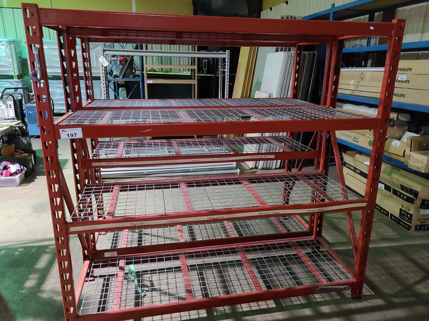 SNAP-ON RED METAL 4 TIER ADJUSTABLE STORAGE RACKING SECTION 72