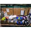 Image 1 : 3 RESPIRATORS, SHOE COVERS BOX OF ASSORTED PERSONAL PROTECTIVE EQUIPMENT, DRI-EAZ ELECTRIC CHEMICAL