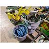 Image 1 : 4 INDUSTRIAL WASTE BINS WITH 2 ATTACHABLE DOLLIES, AND ASSORTED HOSES