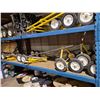 Image 2 : SHELF LOT OF WIRE SPOOL DOLLIES, INCLUDES 8 WHEELS, AND 4 RODS