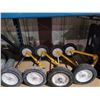 Image 2 : SHELF LOT OF 7 ELECTRICAL WIRE SPOOL DOLLY WHEELS, 4 RACK-A-TIER PORTABLE WIRE DISPENSERS AND